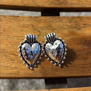Anna & Ava Silver Heart Earrings